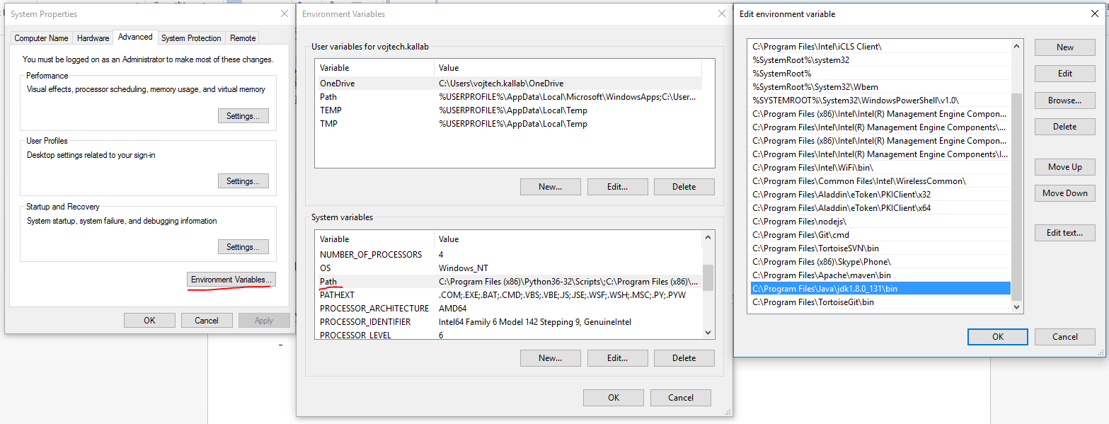JAVA path config