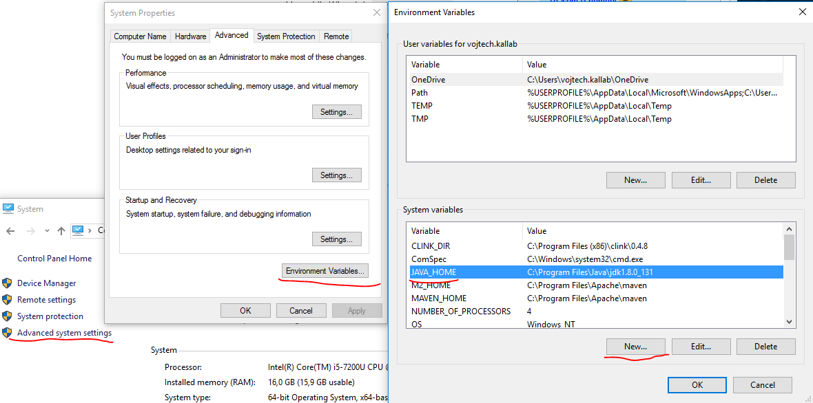 JAVA path config