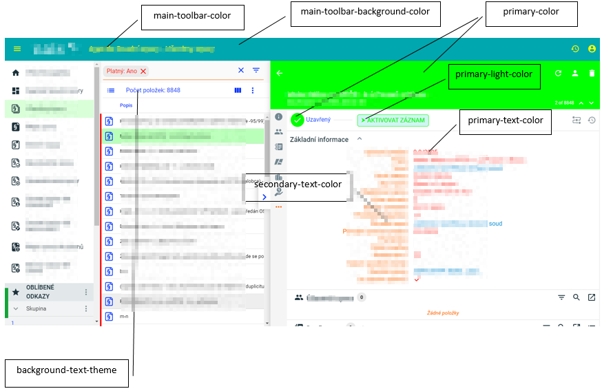 Color theme parameters
