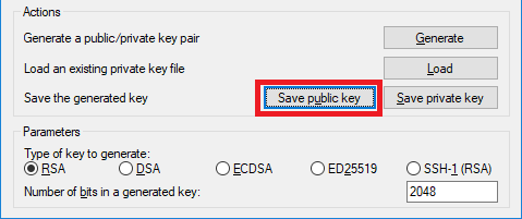 Save public key