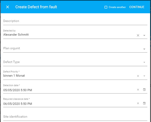 Intent input form