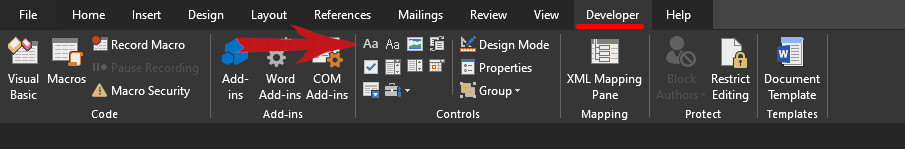Ribbon setup